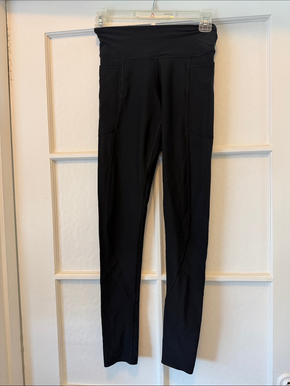 High-Rise Black Leggings with Wide Waistband